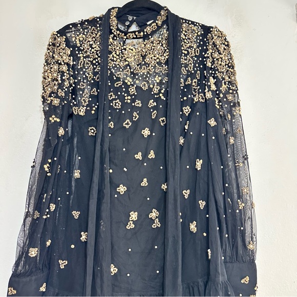 Farm Rio Embroidered Tulle Overlay Mini Dress, Size M - Picture 7 of 11